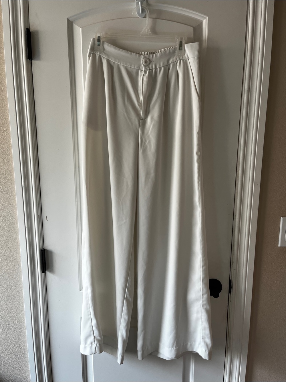 Wide Leg White Dress Pants - Classic Tailored Style